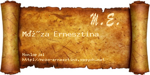 Móza Ernesztina névjegykártya